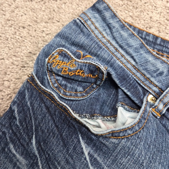 Vintage Apple Bottoms Jeans Womens 21 22 Embroidered Back Pocket Y2K Bootcut - Picture 5 of 16